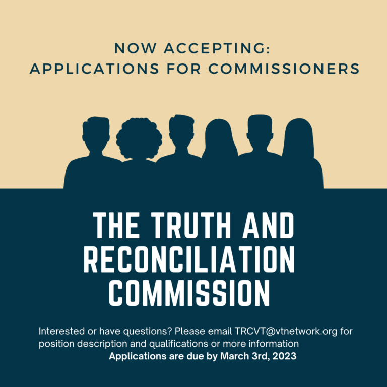 Truth and Reconciliation Commission:  Applications Open